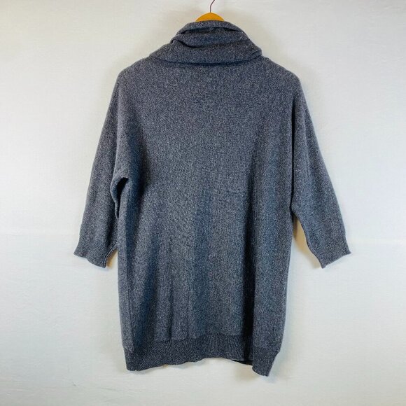 Magaschoni Grey 100% Cashmere Cowl neck long sweater Small quiet luxury soft - Picture 2 of 3
